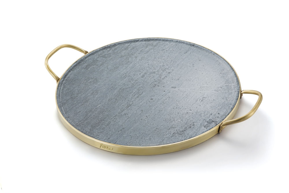 Piedra para Pizza Fensa Piedra con Asas de Cobre