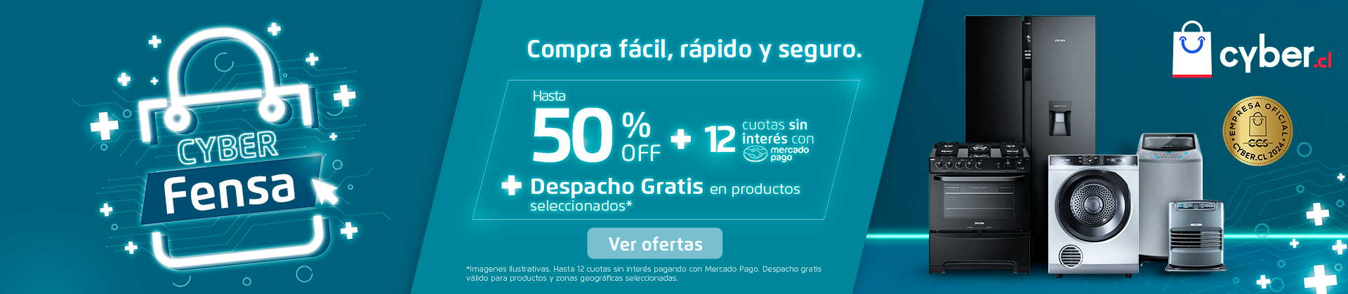 Cyber Fensa - Hasta 50% Off + 12 cuotas sin interés + Despacho Gratis en productos seleccionados.