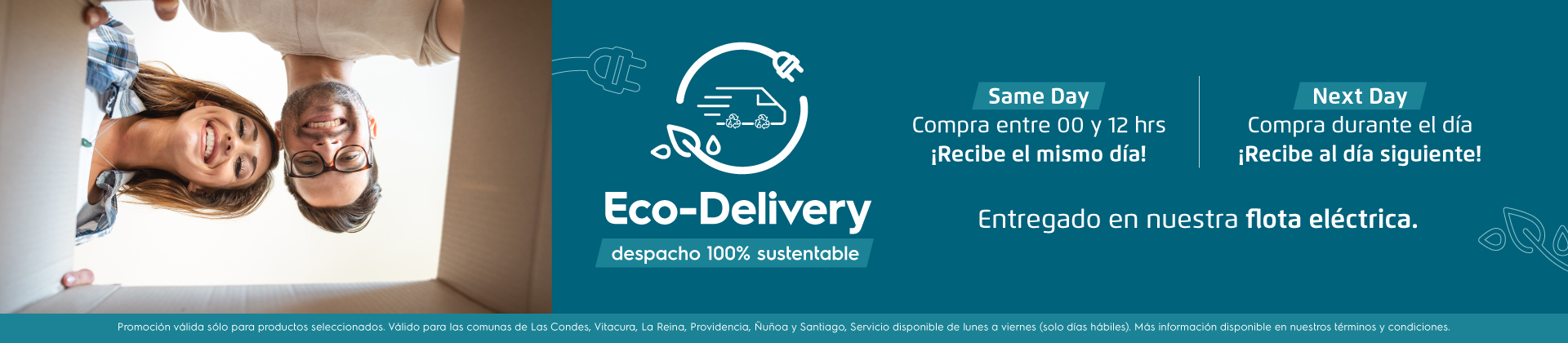 Same Dat Eco-Delivery Recibe el mismo dia entregado en nuestra flota eléctrica